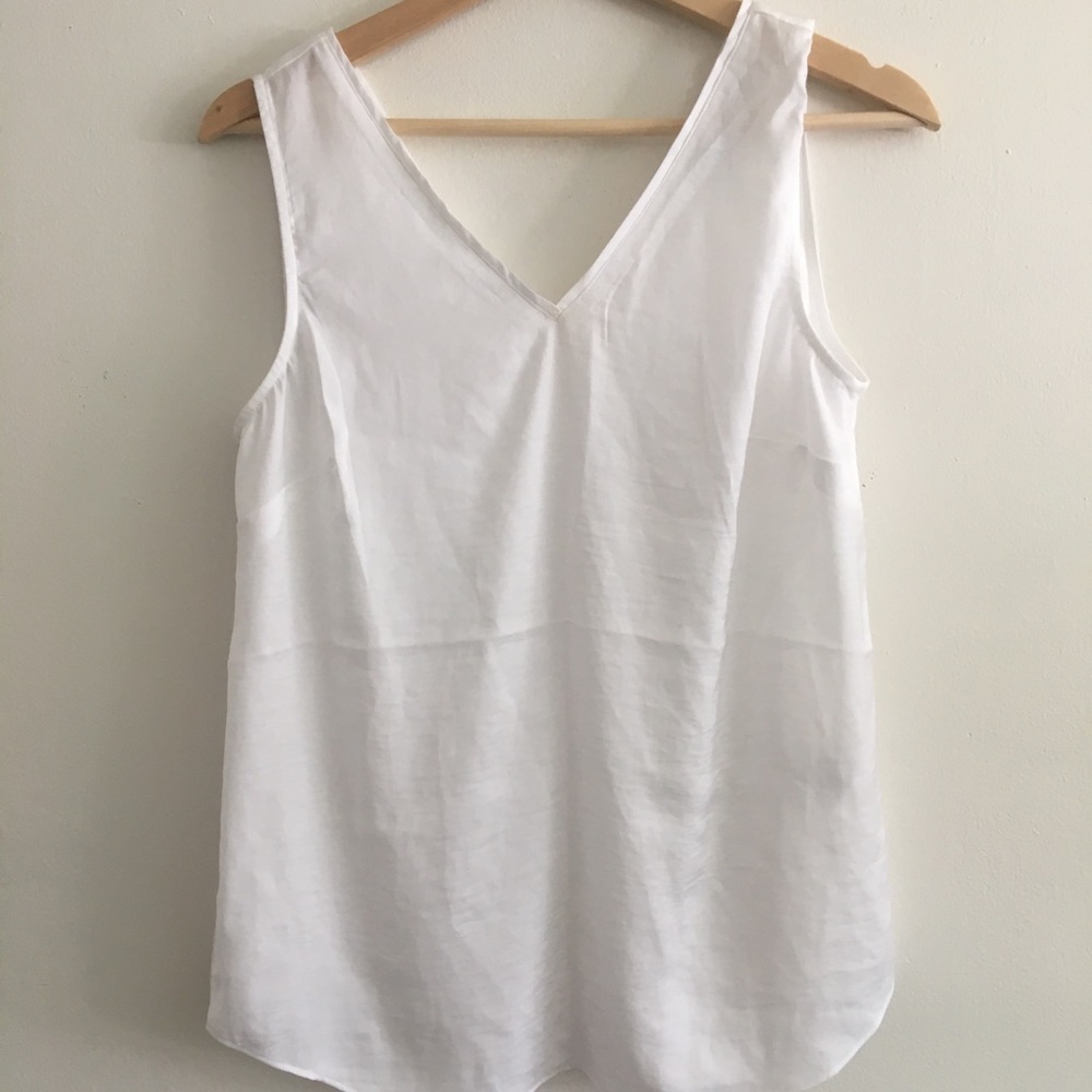 Plain White Sleeveless Blouse